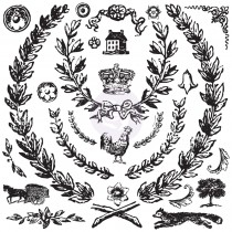 Grain Wreath IOD Decor Stamp