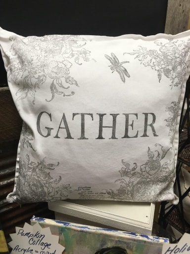 Vintage Inspired Hand Stamped Pillow Workshop