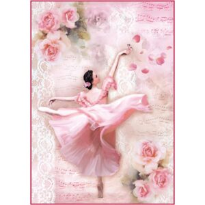 Dancer With Petals Rice Paper