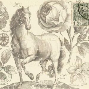 Botanical Equine Roycycled Decoupage Paper