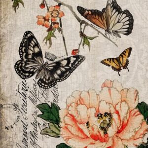 Rocycled Treasures Decoupage Paper Butterfly Floral
