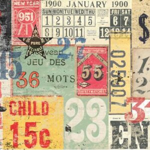 Roycycled Decoupage Tissue Paper- Numbered Decollage