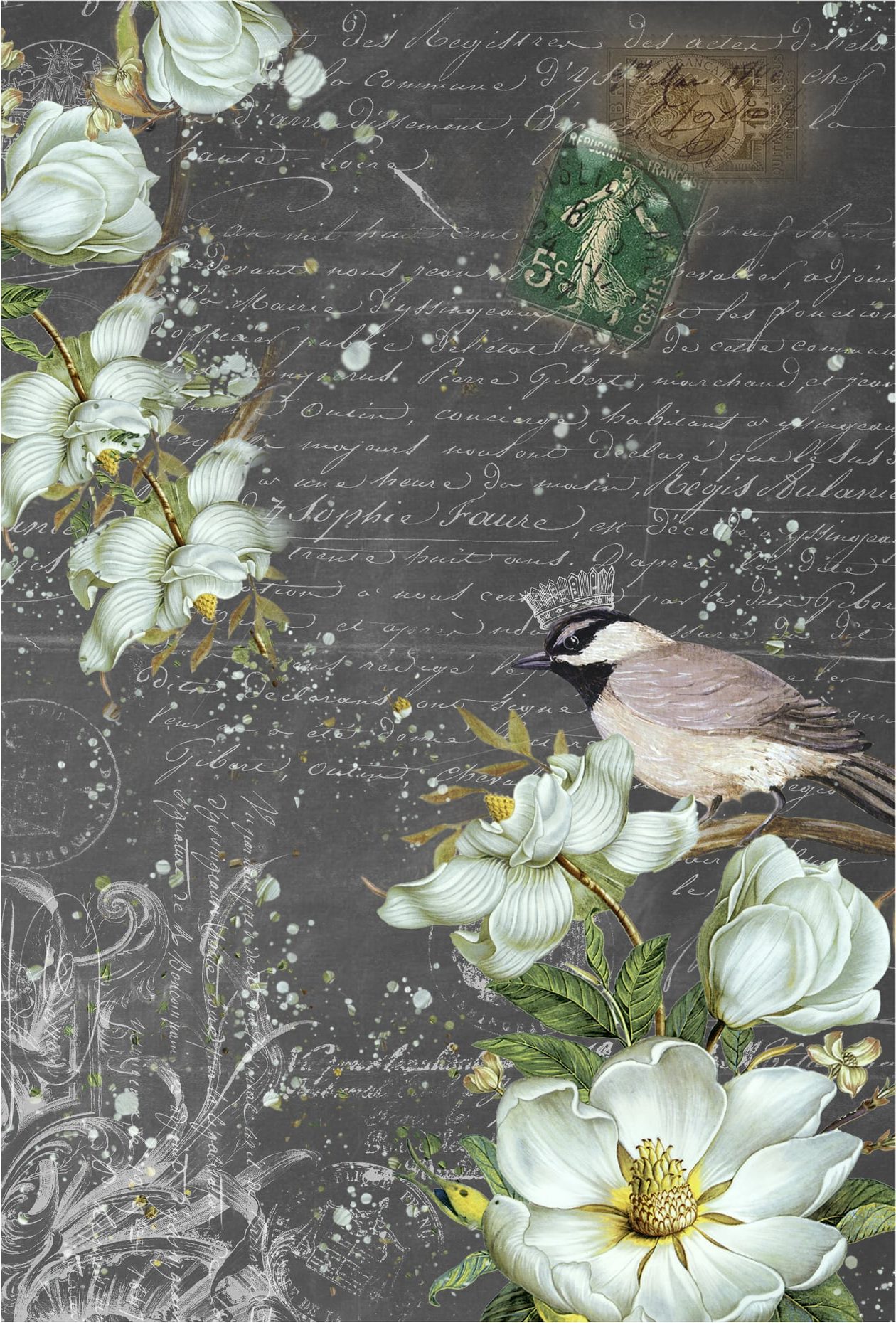 Roycycled Decoupage Tissue Paper- Summer Bird