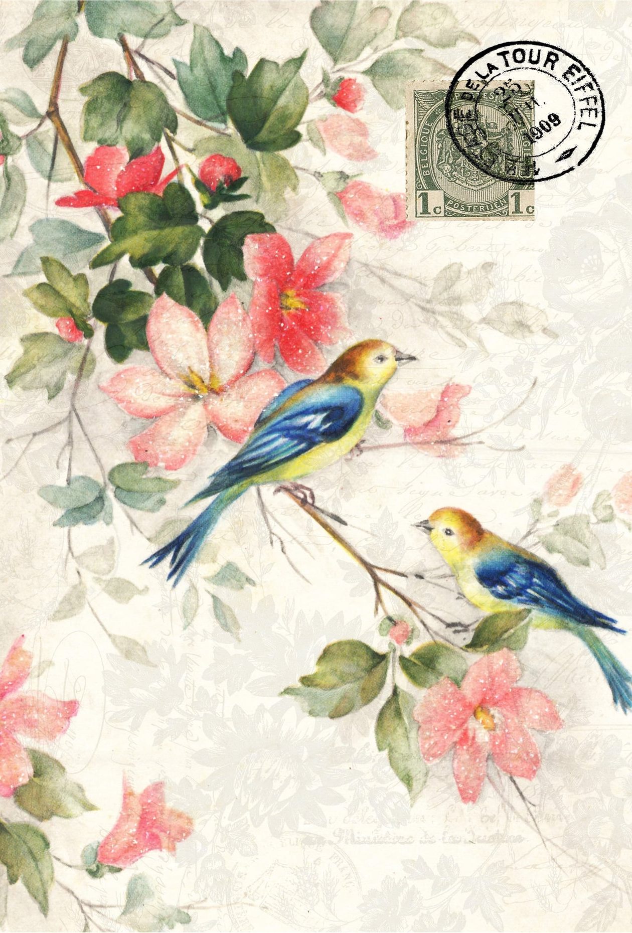 Roycycled Decoupage Tissue Paper- Blue Wings