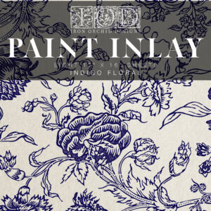 Indigo Floral IOD Paint Inlay 12 x 16 Pad