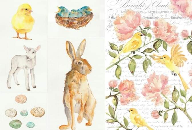 Spring Blocks Roycycled Treasures Decoupage Tissue Paper