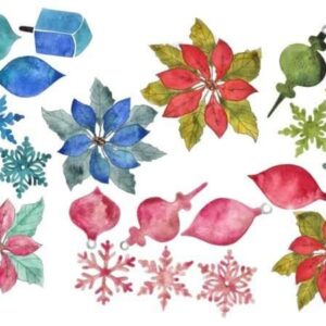 Watercolor Christmas Roycycled Decoupage Tissue Paper