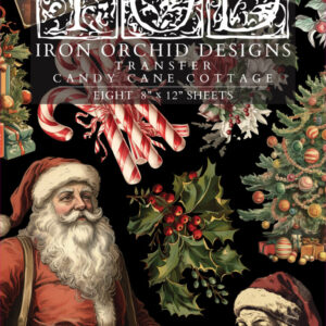 Candy Cane Cottage Holiday IOD Transfer 8x12 Pad