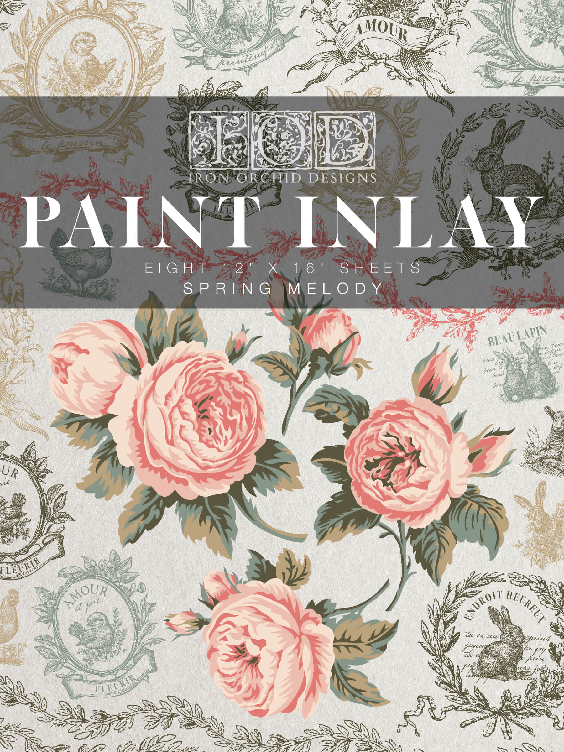Spring Melody IOD Paint Inlay 12 x 16 Pad