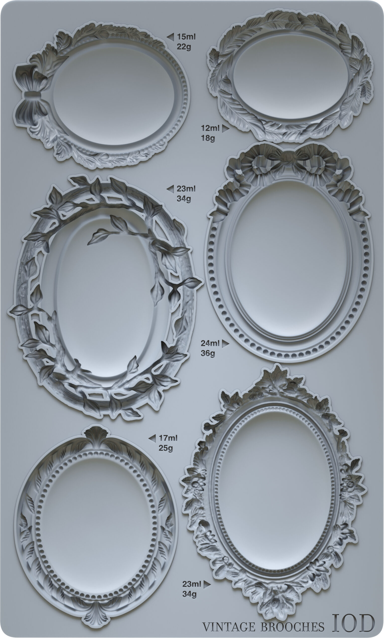 Vintage Brooches 6 x 10 IOD Mould - Image 3
