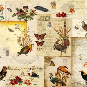 Fall Flock Decoupage Paper RT